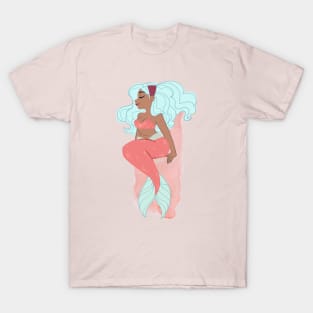Mermaid Splash in Mint and Peach T-Shirt
